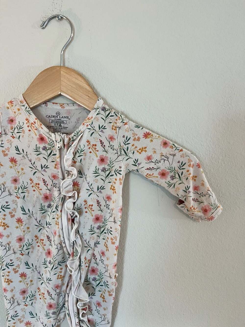 Caden Lane, Bamboo Floral Garden Pajamas, Neutral, Multi Colored, 3-6 months